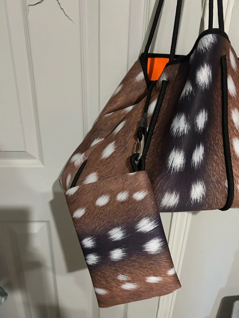 Parker & Hyde PH Orange and Black Hobo Bag - Picture 2 of 4